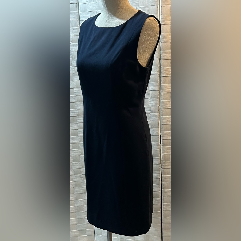 Tahari Navy Blue Career Midi Dress Size 6 - Picture 5 of 9